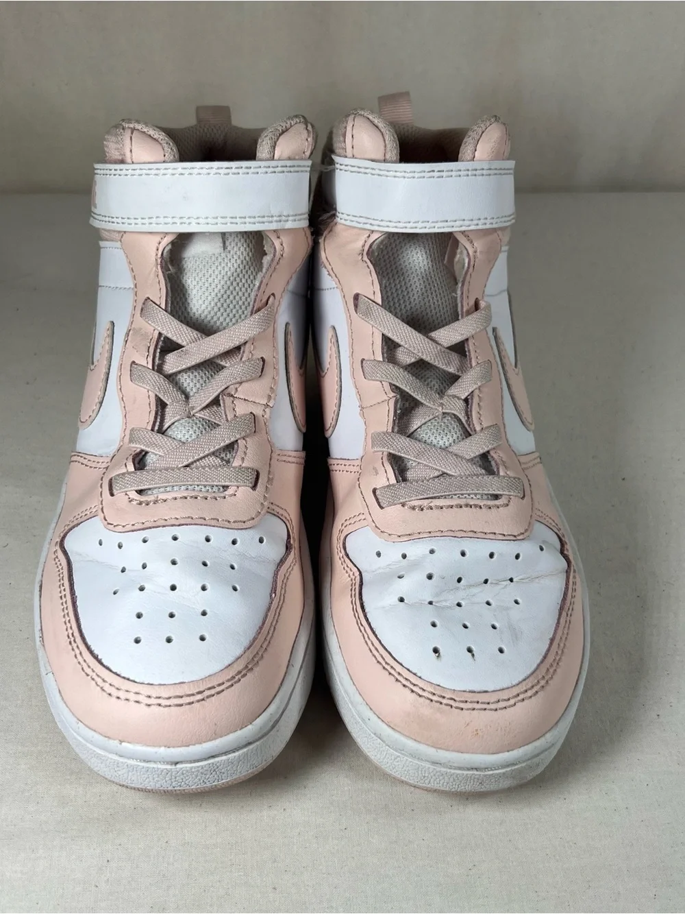 Nike Kids High-Top Sneakers in Pink and White